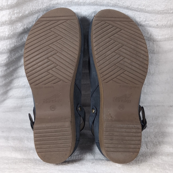 Dansko Berry Clogs Shoes Size EU 39 US 8.5-9 Navy Leather Mules Comfort Blue - Picture 6 of 7